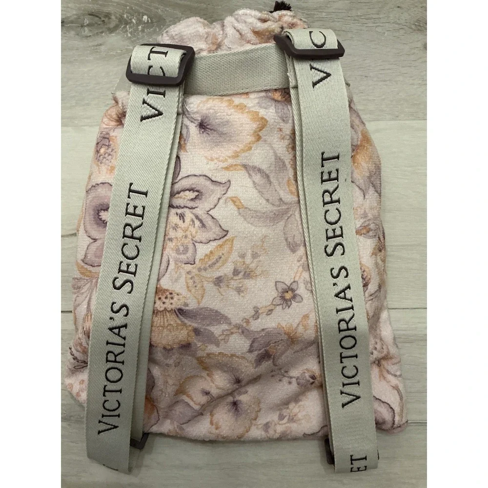 Victoria's Secret Pink Floral Print Drawstring Backpack Bag Pouch New With‎ Tags